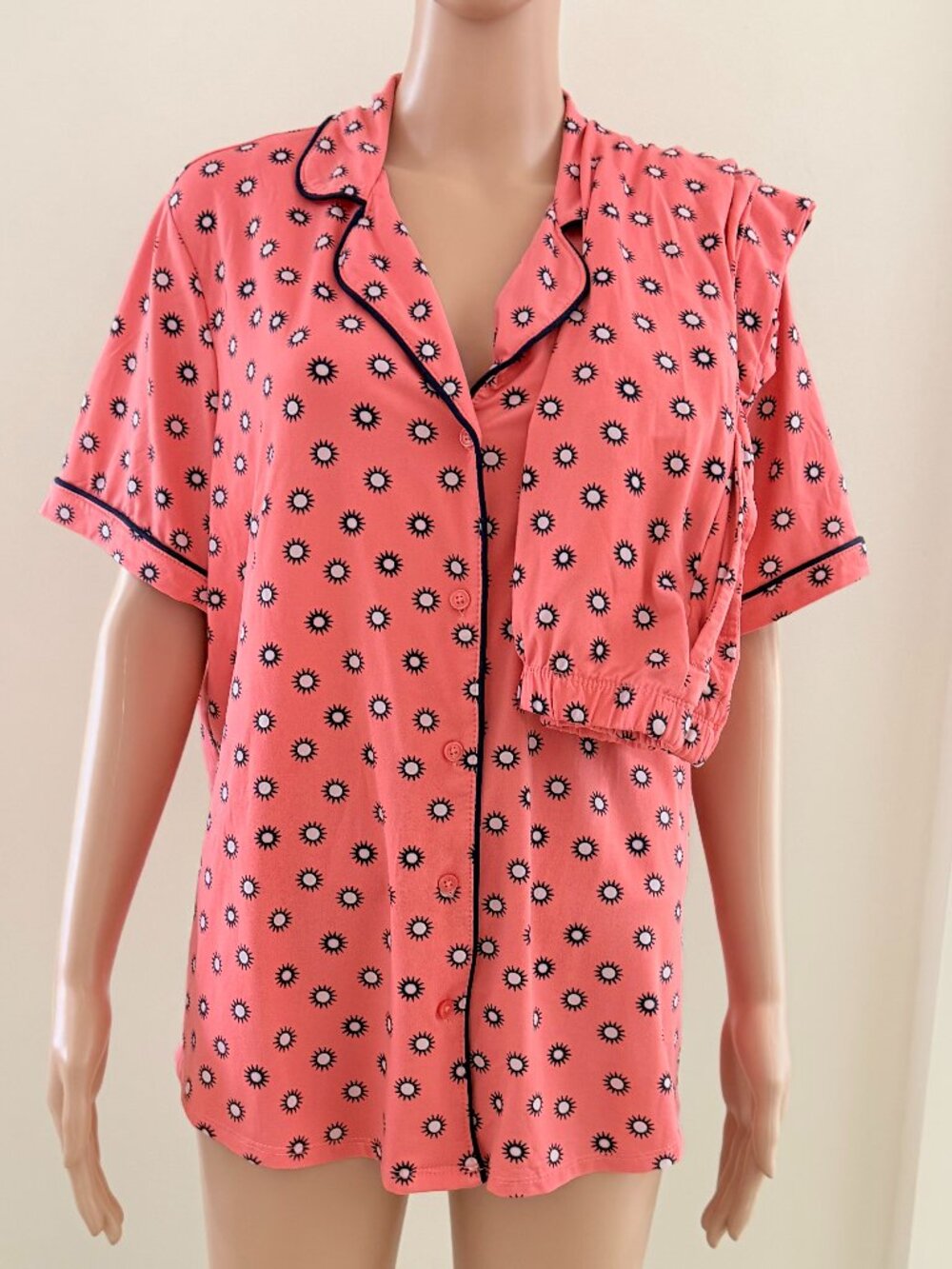 Joyspun Orange with Suns Pajama Set Women's Size XL